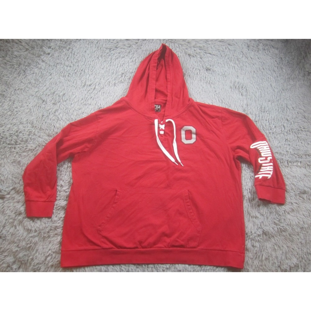 Ohio State Womens 1X Sweater 3/4 Sleeve Hooded Casual Buckeyes Profile Varsity‎